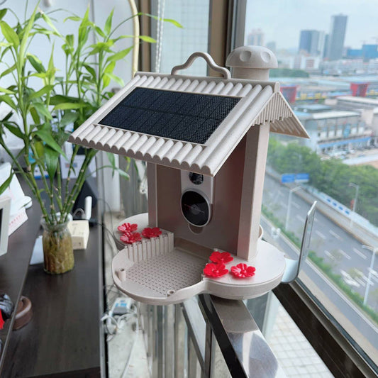 HKM-545747 Intelligent Bird Feeder with 160-Degree Wide Angle and AI Identification, Waterproof Design and Night Vision