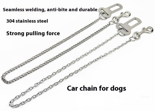 HKM-5464381 Stainless Steel Small Chain Dog Safety Restraint for Car Travel