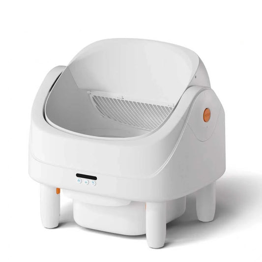 HKM-548243 Automatic Large Capacity Cat Litter Box with Eco-Friendly Round Design and Easy Cleaning Features