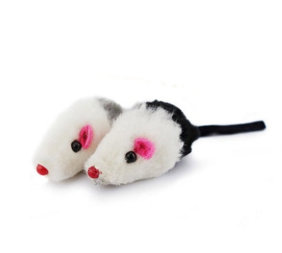 HKM-5488445 Natural Rabbit Fur Fake Mouse Cat Toy - 5 Pack