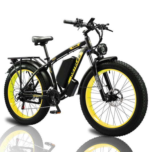 HKM-551571 K800 Electric Bicycle Frame 26 Inch 48V 1000W with 18Ah Lithium Battery, Shimano 21-Speed, Hydraulic Brakes