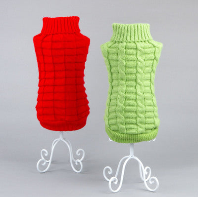 HKM-5531453 Cozy Solid Color Acrylic Dog & Cat Sweater for Pets - Casual Apparel Available in Multiple Sizes