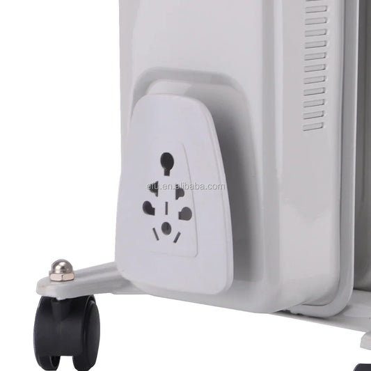 HKM-553171 Oil-Filled Radiator Heater with Adjustable Thermostat and Safety Features, 1500W Power, Portable for Indoor Use