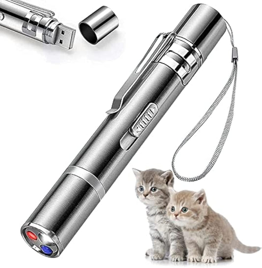 HKM-5534525 Interactive Cat Toy Pointer with 7 Modes, USB Rechargeable Light Wand for Indoor Play
