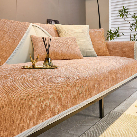HKM-553619 Universal Chenille Sofa Cover in Solid Colors - Multiple Sizes Available