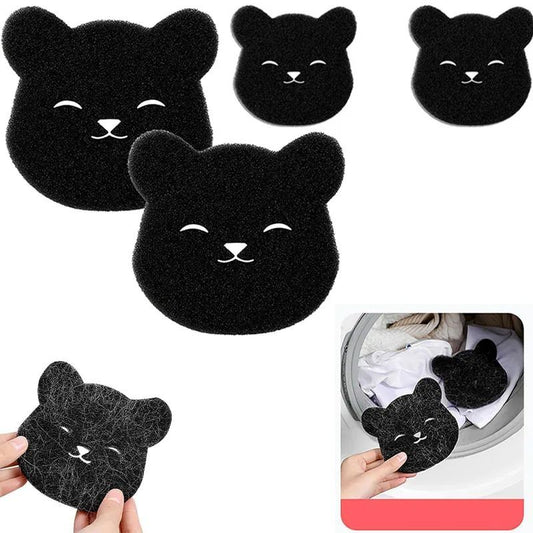 HKM-5544381 Reusable Bear Shape Cleaning Sponge Balls for Laundry & Pet Hair Remover - 2 Pack
