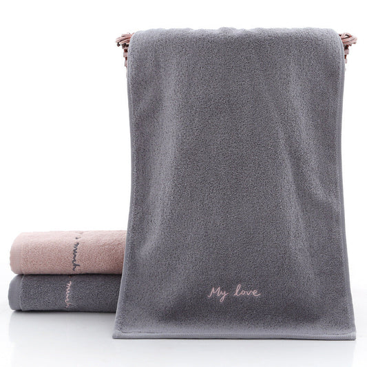 HKM-556435 Absorbent Cotton Face Wash Towel for Adults - Romantic Pink & Hazy Gray Options, 74x34 cm