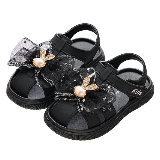 HKM-558547 OEM Beautiful Soft Rubber Baby Girls' Casual Shoes Hot Selling Cute Newborn Princess Shoes with Soft Breathable Bottom