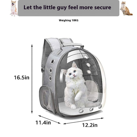 HKM-5589309 Transparent Portable Cat Backpack with Large Capacity - Stylish Solid Colors Available