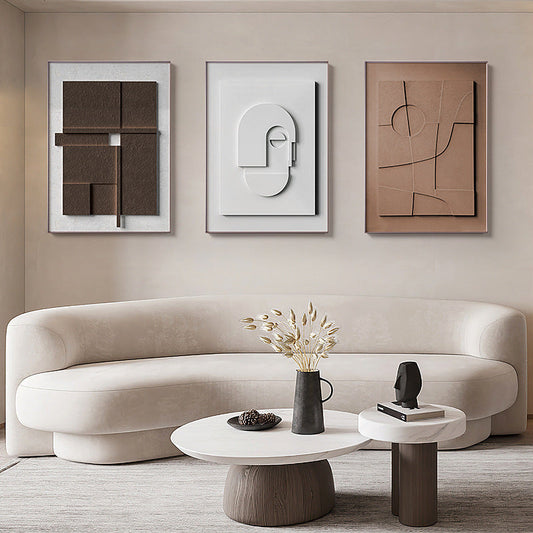 HKM-559251 Geometric Morandi Canvas Hanging Painting in Various Sizes - Modern Abstract Art