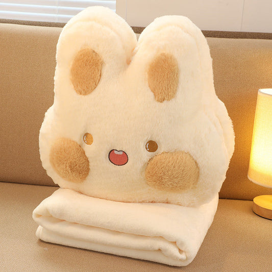HKM-560467 Two-in-One Plush Throw Pillow & Small Blanket Set - Various Cute Designs