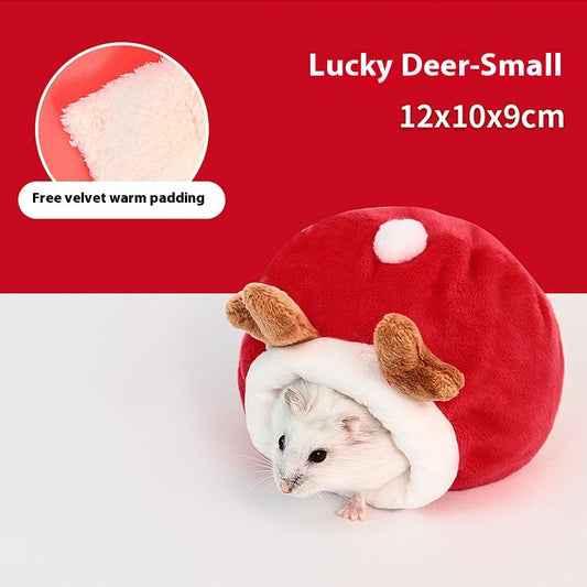 HKM-5608381 Warm Cotton Pet Nest for Hamsters and Sugar Gliders - Cozy Winter House