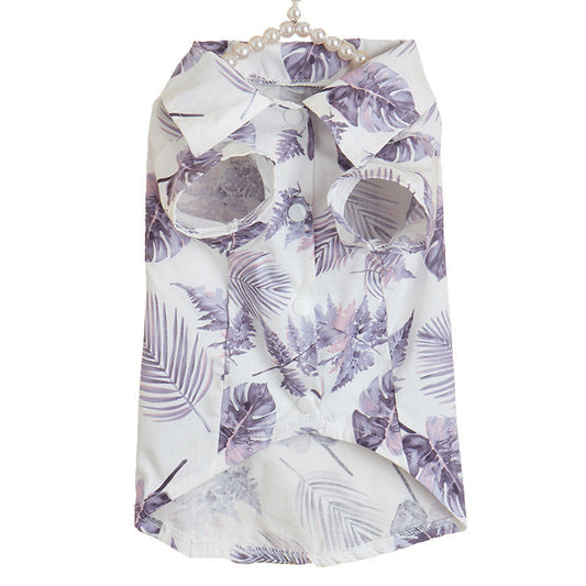 HKM-566931 Hawaiian Print Polyester Dog Shirt for Beach Vacations