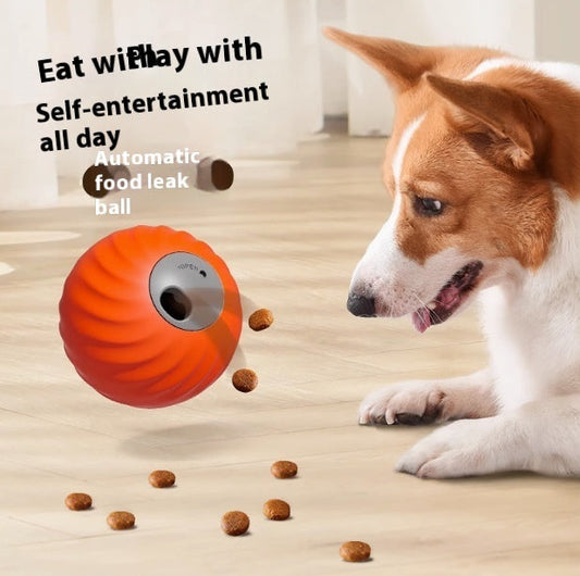HKM-5702845 Interactive Electric Food Dropping Ball Puzzle for Pets - Color Options Include Orange and Blue Variants