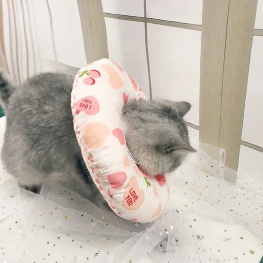 HKM-5714365 Soft Cotton Cat Collar with Adjustable Sizes and Cute Cartoon Designs