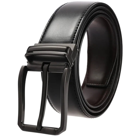 HKM-572371 Genuine Leather Casual Pin Buckle Belt for Men - Model LY35-3872-1