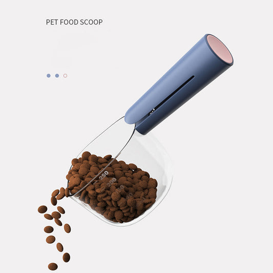 HKM-5727677 Transparent Pet Food Spoon with Measuring Scale for Cats and Dogs, Ideal for Accurate Feeding Measurement