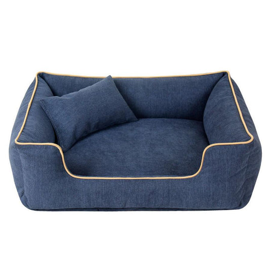 HKM-573651 Warm and Comfortable Bite-Resistant Small Dog Bed - Removable and Washable, Available in Silver Gray, Dark Brown, Navy Blue
