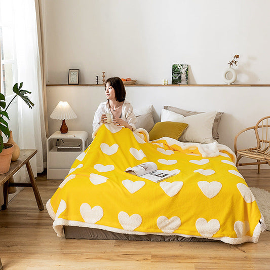 HKM-574035 Soft Polyester Cotton Velvet Jacquard Blanket for Student Dormitories - Multiple Sizes and Colors Available
