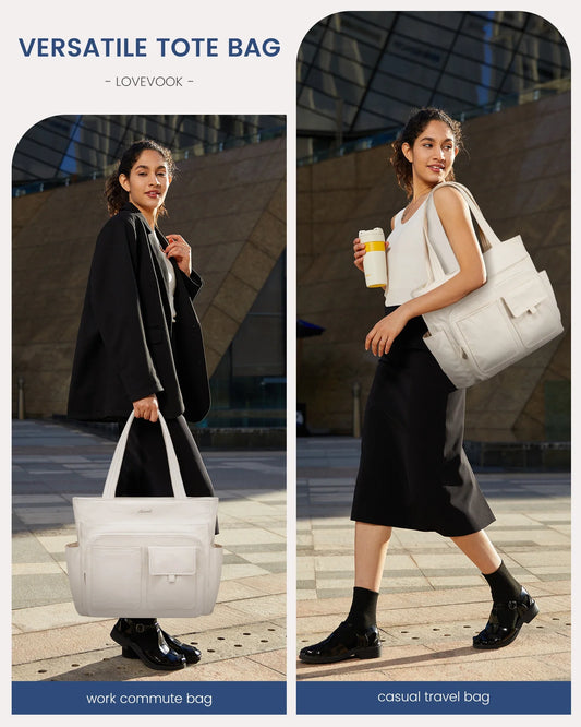 HKM-575507 Stylish 15.6 Inch Laptop Tote Bag for Work with Multiple Pockets for Women