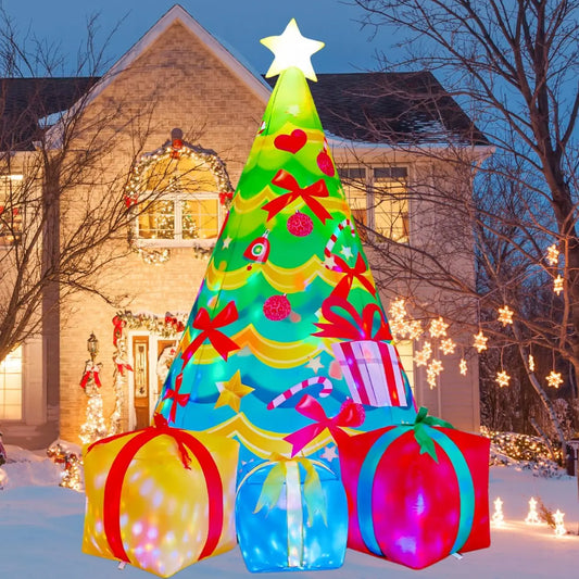 HKM-575571 7 FT Inflatable Christmas Tree with LED Lights for Outdoor Holiday Decor