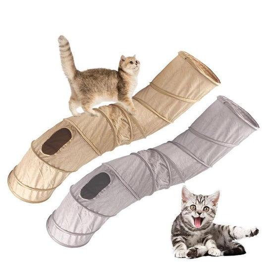 HKM-576467 Collapsible S-Shape Cat Tunnel Play Tube for Indoor Cats, Rabbits, and Small Pets