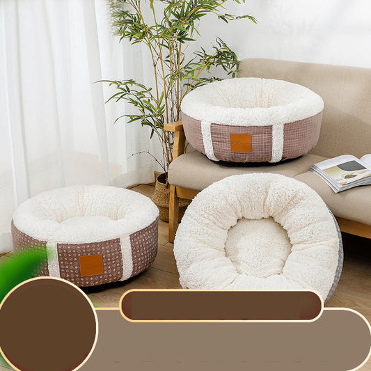 HKM-5849277 Super Soft Warm Pet Bed with Lamb Wool for All Ages - Comfortable, Lightweight, and Supportive