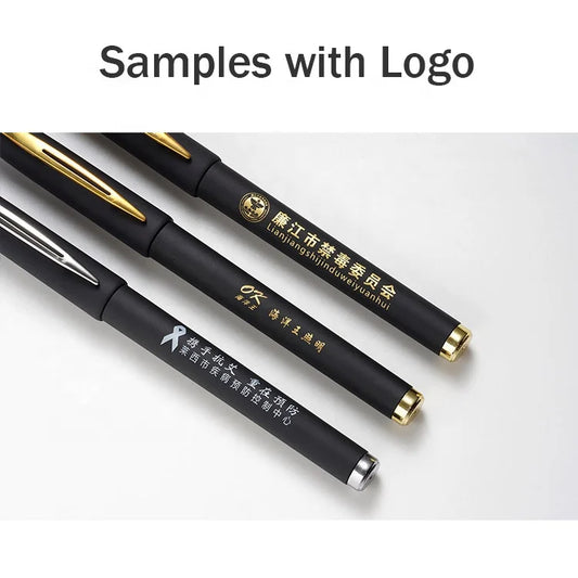 HKM-586451 Sleek Black Gel Pens Set with Matt Frosted Finish for Custom Logo Printing