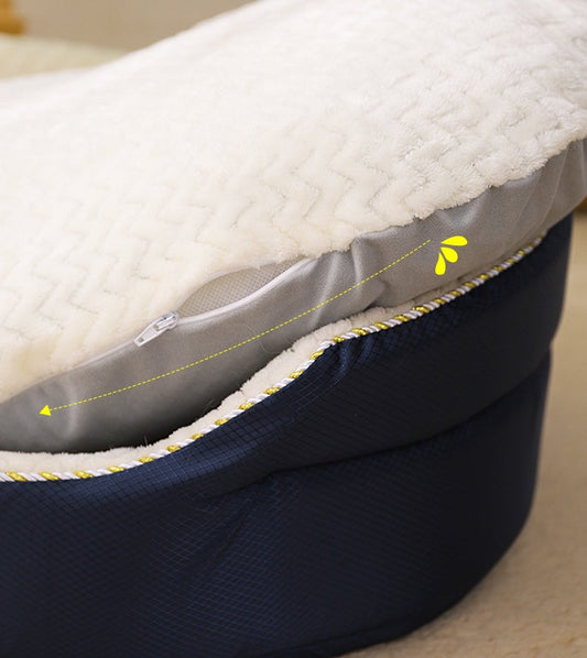 HKM-5914813 Court Nest Pet Sleeping Mat with Matching Pillow - Beige, Multiple Sizes