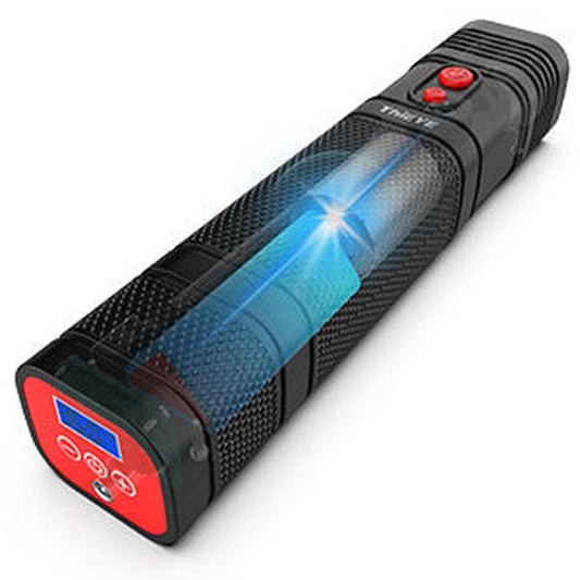 HKM-592595 Portable Mini Car Air Pump with Light - 12V, 0.62kg, Metal Construction, 1m Power Cord