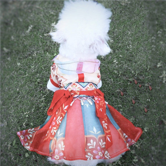 HKM-5938365 Lightweight Summer Cat Hanfu Dress in Various Sizes - Polyester Fabric