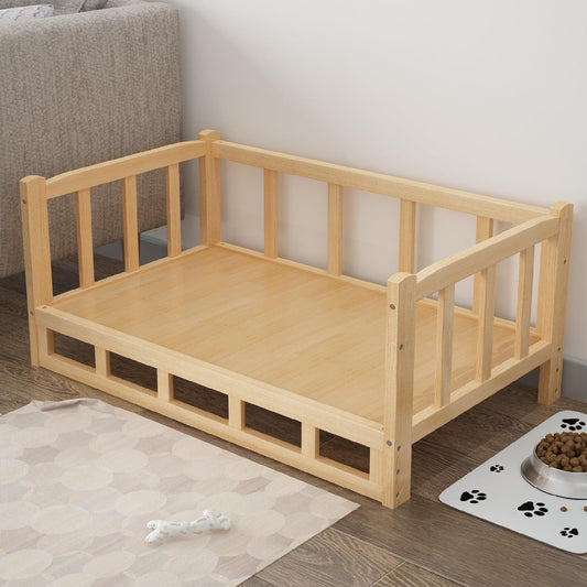 HKM-5951933 Stylish Wooden Dog Bed with Soft Cotton Cushion in Multiple Colors
