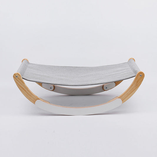 HKM-5960637 Solid Wood Cat Hammock Pet Bed with Breathable Fabric for All Seasons