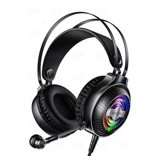 HKM-596435 Wired Computer Headset with Microphone - Breathable Protein Earmuffs, 3.5mm Plug, 50mm Speakers