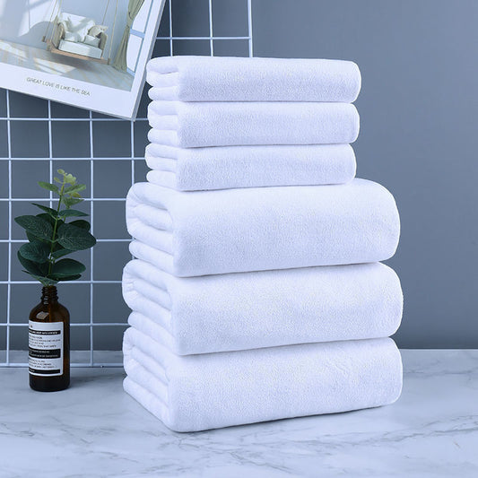 HKM-596947 Thick Microfiber Hotel Bath Towels - Available in White or Gray, Multiple Sizes