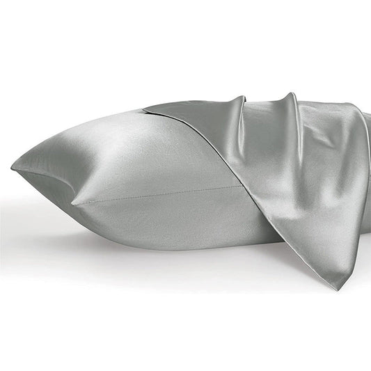 HKM-597203 Solid Color Light Gray Silk Envelope Pillowcase - 50x76cm Modern Simple Design