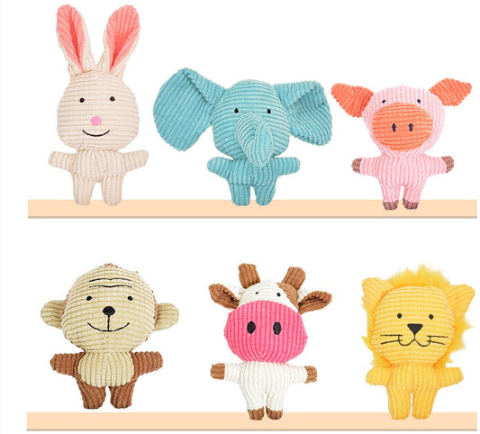 HKM-5996605 Plush Cartoon Animal Dog Toy for Chewing and Play, Bite Resistant Molar Fun