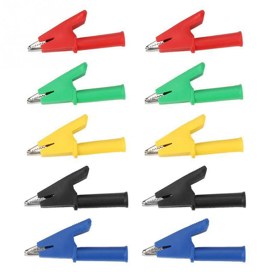 HKM-601171 All Copper 10mm Voltage Test Clamp with Insulated Sleeve, 30A Current, 1000V Rating, Durable Design in 5 Colors