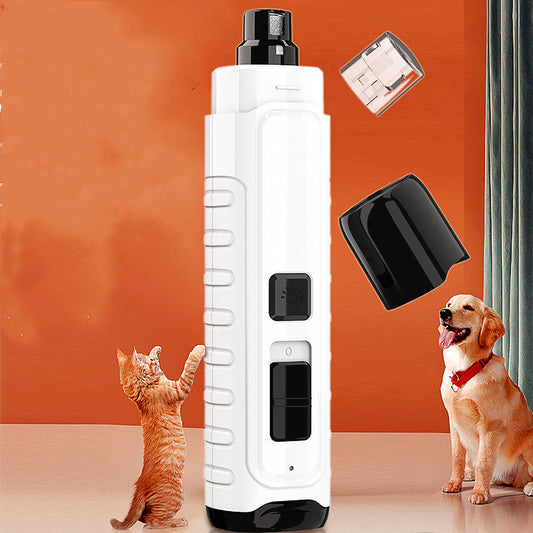 HKM-6016829 Rechargeable Pet Nail Polisher with 4 LED Lights for Medium and Large Dogs and Cats