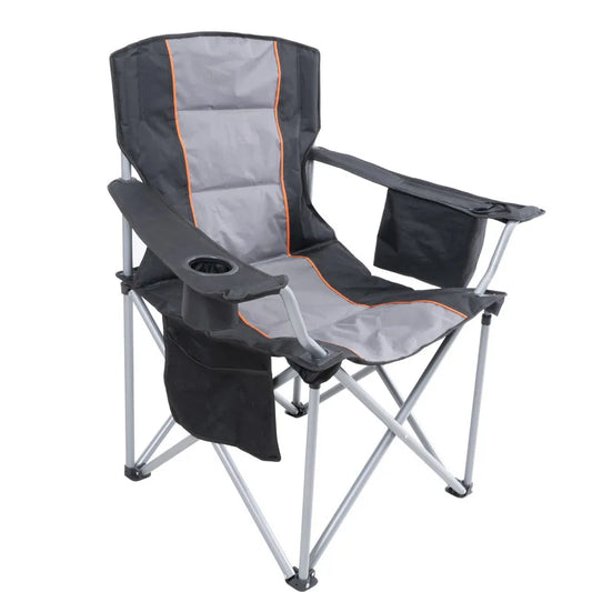 HKM-602003 Portable Folding Armchair for Outdoor Activities, Padded for Comfort During Camping, Fishing, and Beach Use