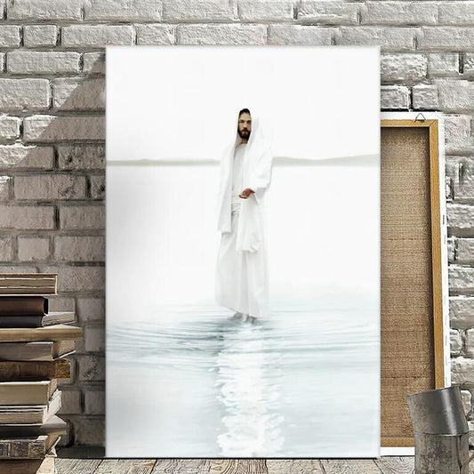 HKM-602131 Nordic Style Christian Canvas Wall Art with Wooden Frame for Living Room Decor
