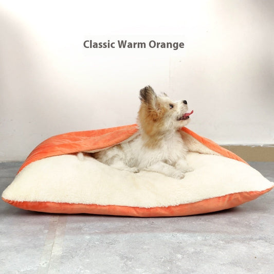 HKM-6045885 Cozy Cat Kennel with Teddy Winter Warm Mat in Multiple Colors and Sizes