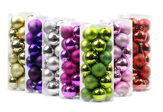 HKM-606035 Assorted Christmas Balls for Festive Decorations in Various Sizes and Colors