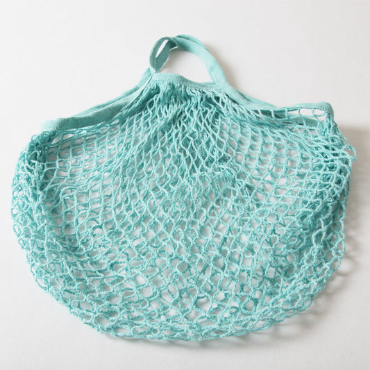 HKM-606419 Portable Pure Cotton Shopping Net Bag - Durable, Foldable & Washable for Supermarket & Home Use