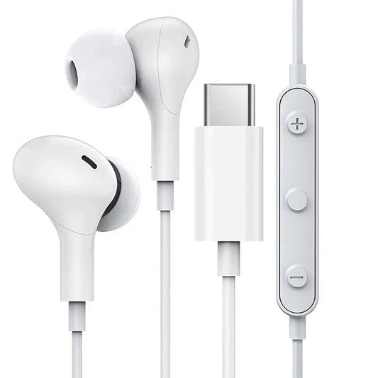 HKM-606483 Digital Stereo Wired Type-C Earphones for iPhone 15 Pro Max and Compatible with Samsung, OnePlus, and Huawei Devices