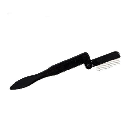 HKM-608211 Stainless Steel Foldable Eyelash Comb and Needle Brow Groomer Tool
