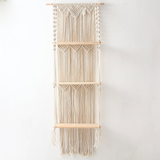 HKM-608723 Hand-Woven Cotton Cord Decoration with Stripes - Modern Style, Ben White, 44 x 140 cm
