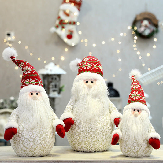 HKM-610643 Cloth and PVC Santa Claus Doll for Indoor and Outdoor Christmas Decor