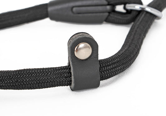 HKM-6113341 Nylon Double-Headed Dog Collar in Black - Adjustable Size S, M, L
