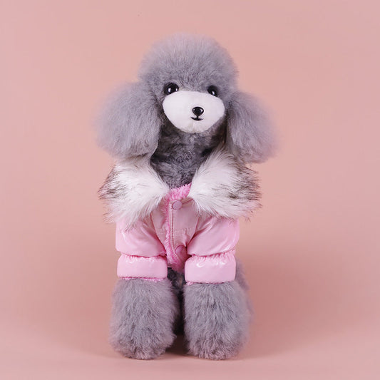 HKM-6138941 Cute Padded Down Jacket for Puppies ¨C Warm Cotton Coat in Blue, Red, Pink, Sizes XS-XXL